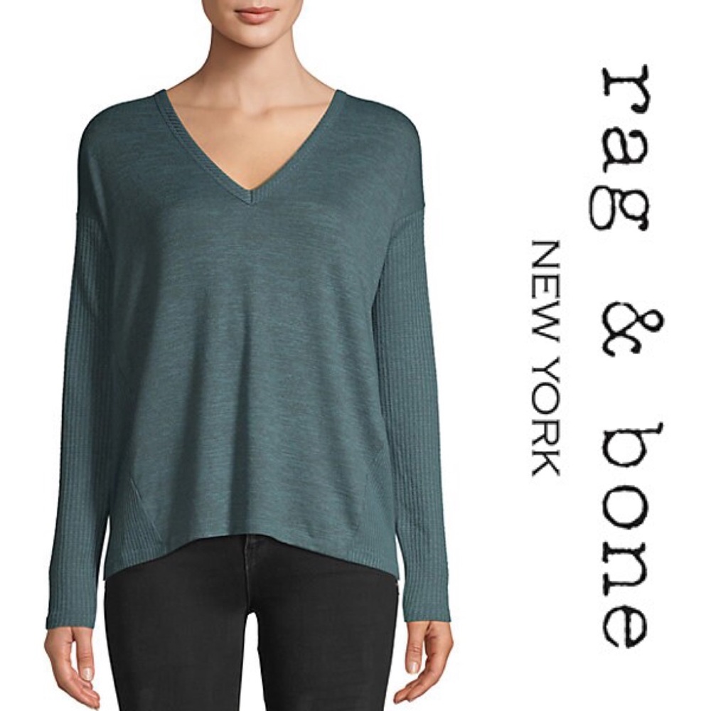 rag & bone Clara Torqued V-Neck Long Sleeve Tee